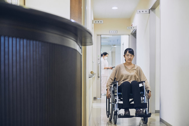 Patient in wheelchair